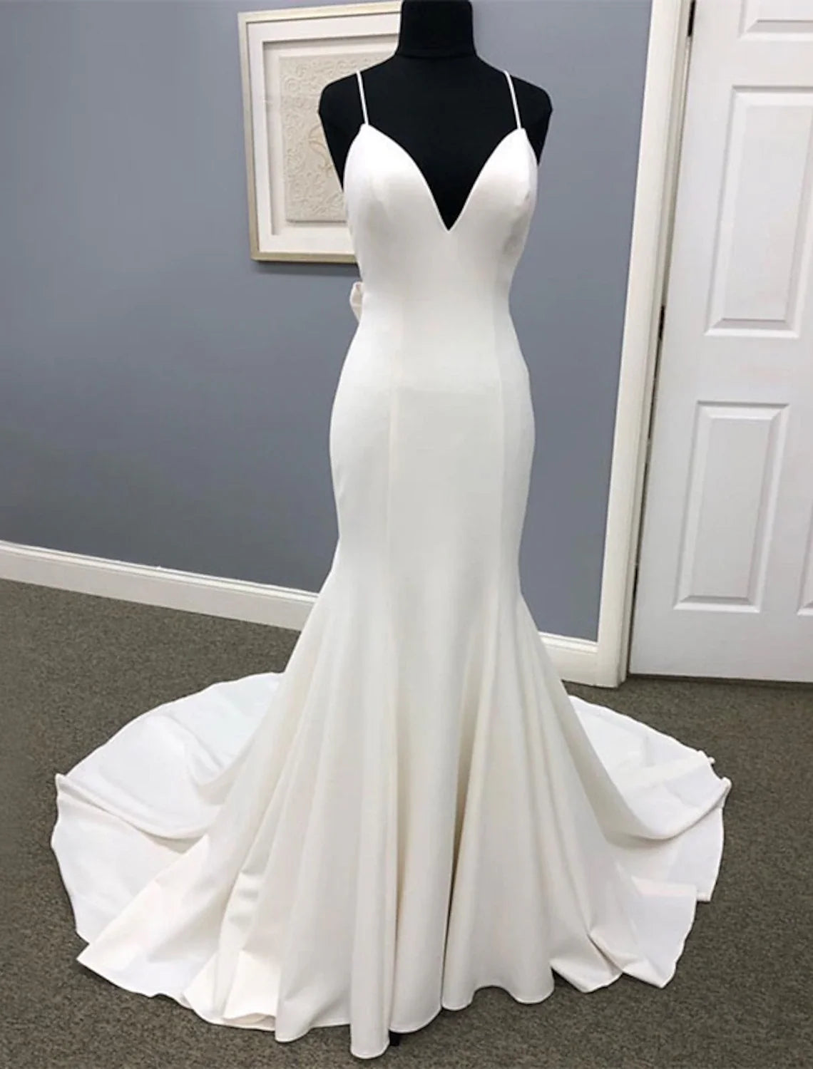 Mermaid Sweetheart Satin Train Wedding Gown - Chloe Dress