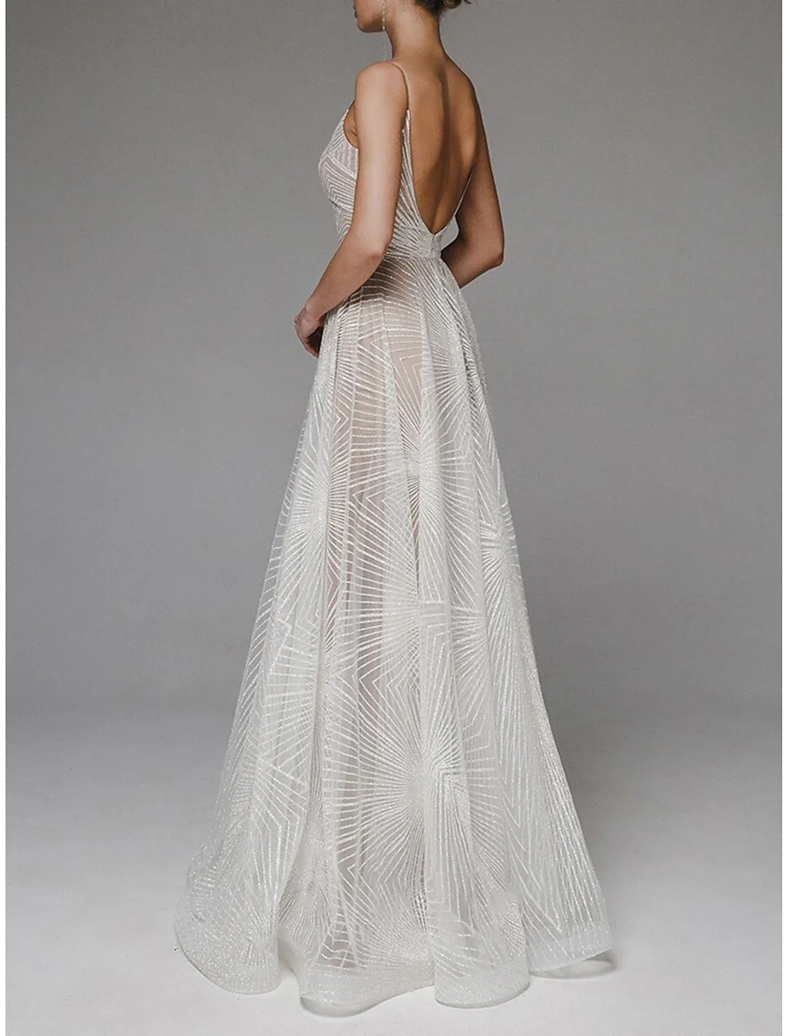A-Line Spaghetti Strap Tulle Sleeveless Backless Floor-Length Prom Dress - Chloe Dress