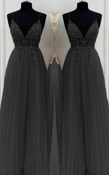 A-Line Chiffon Sleeveless Beaded Floor-Length Prom Dress - Chloe Dress