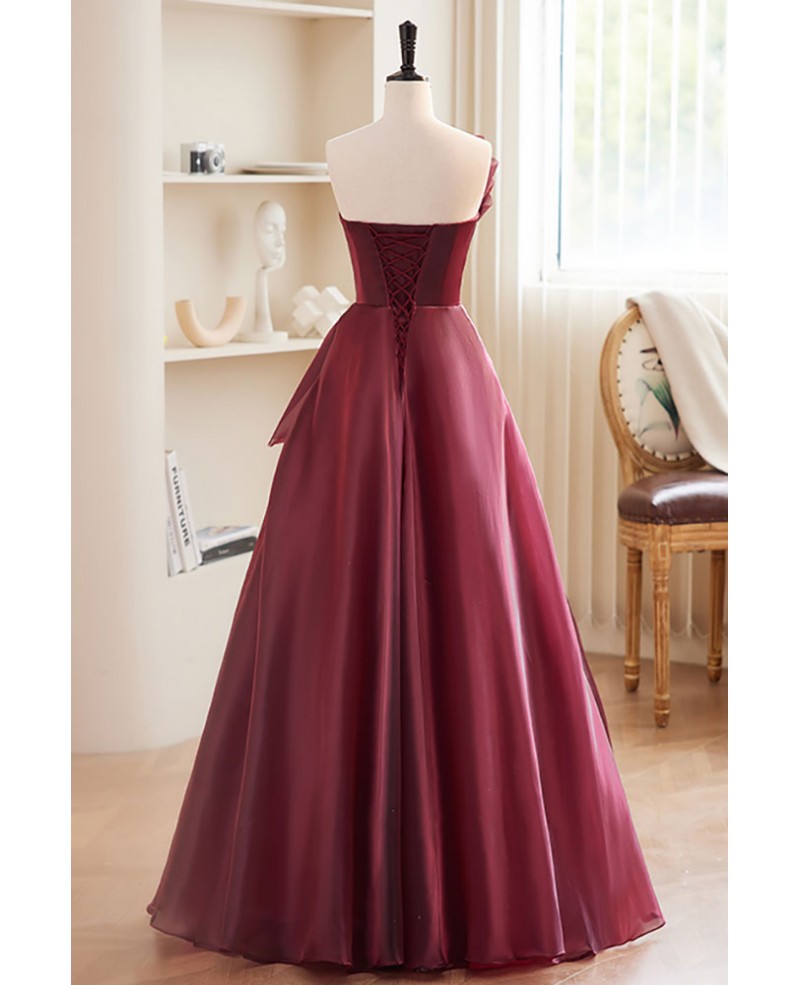 Wine Princess Strapless Sleeveless Backless Prom Dress - Chloe Dress