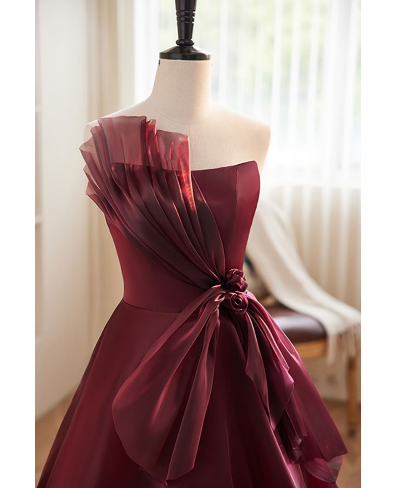 Wine Princess Strapless Sleeveless Backless Prom Dress - Chloe Dress