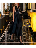 A-Line Satin Sleeveless Backless Train Evening Gown - Chloe Dress