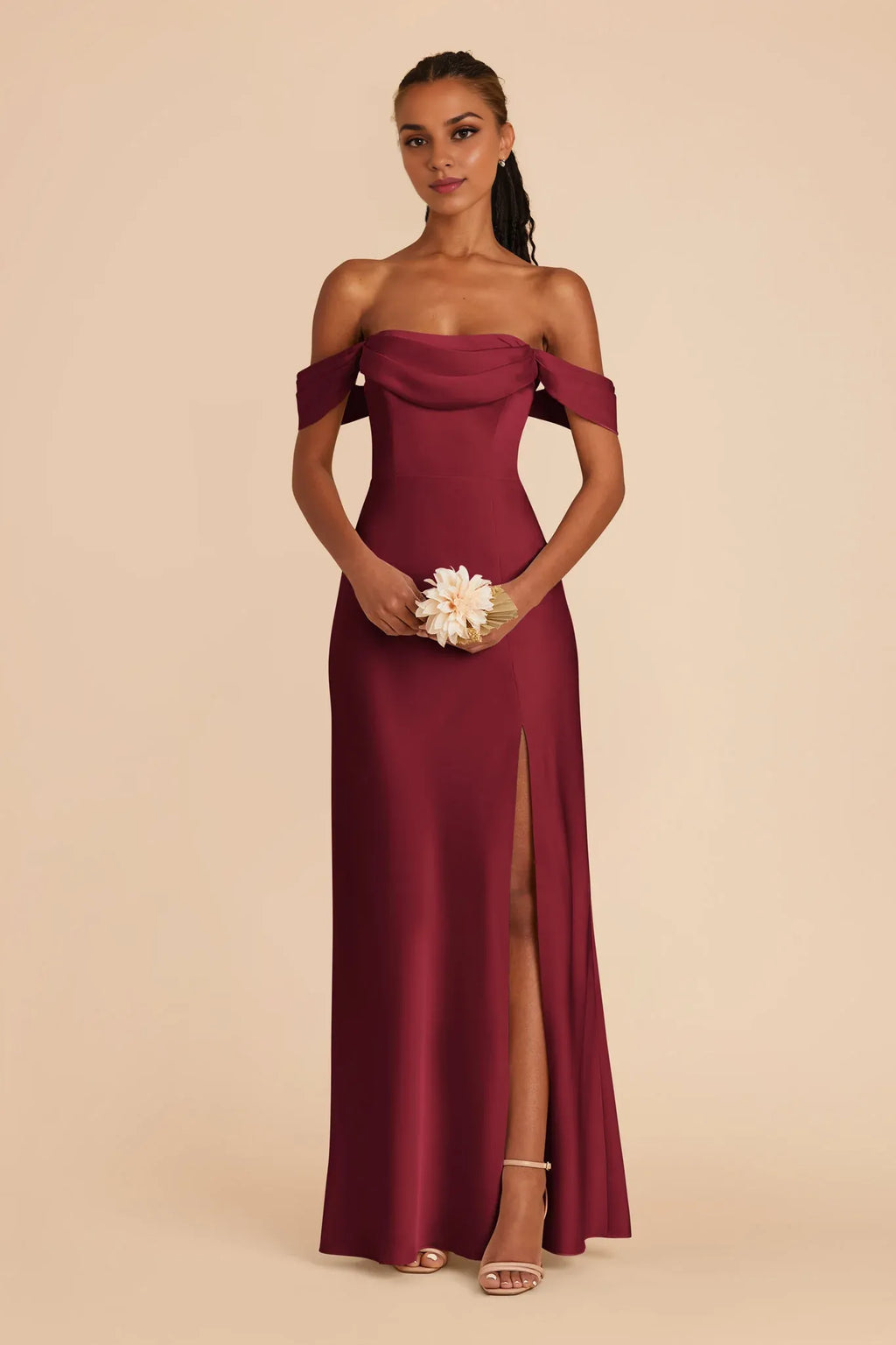 Spaghetti Strap Satin Open Back Floor-Length Wedding Dress - Chloe Dress