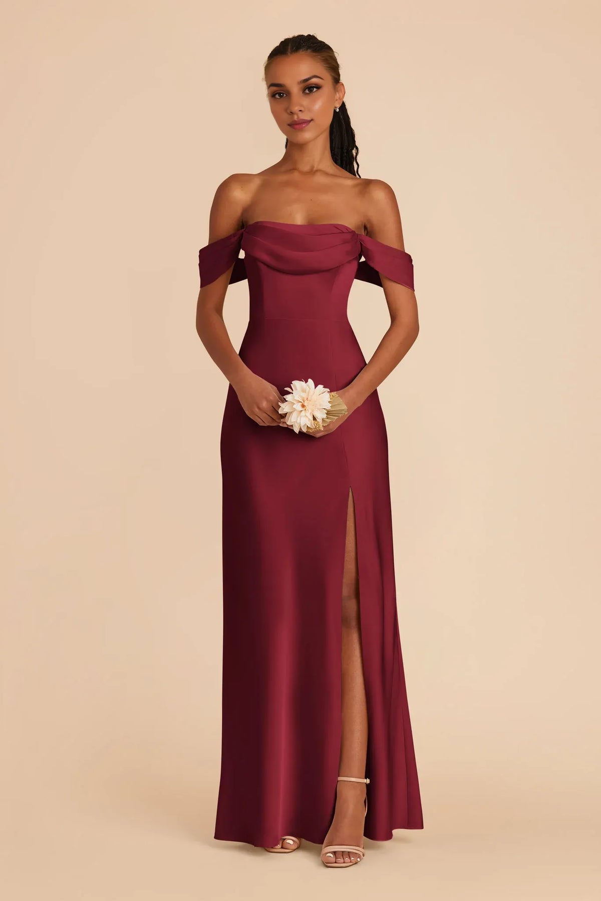 Spaghetti Strap Satin Open Back Floor-Length Wedding Dress - Chloe Dress