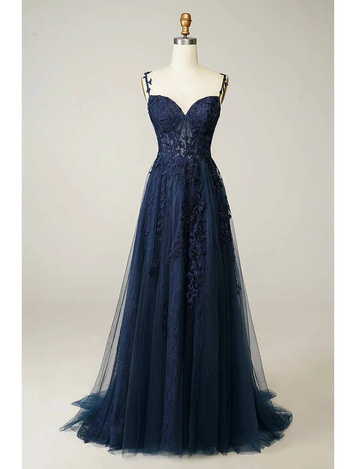 A-Line Sweetheart Tulle Sleeveless Backless High Slit Prom Dress - Chloe Dress