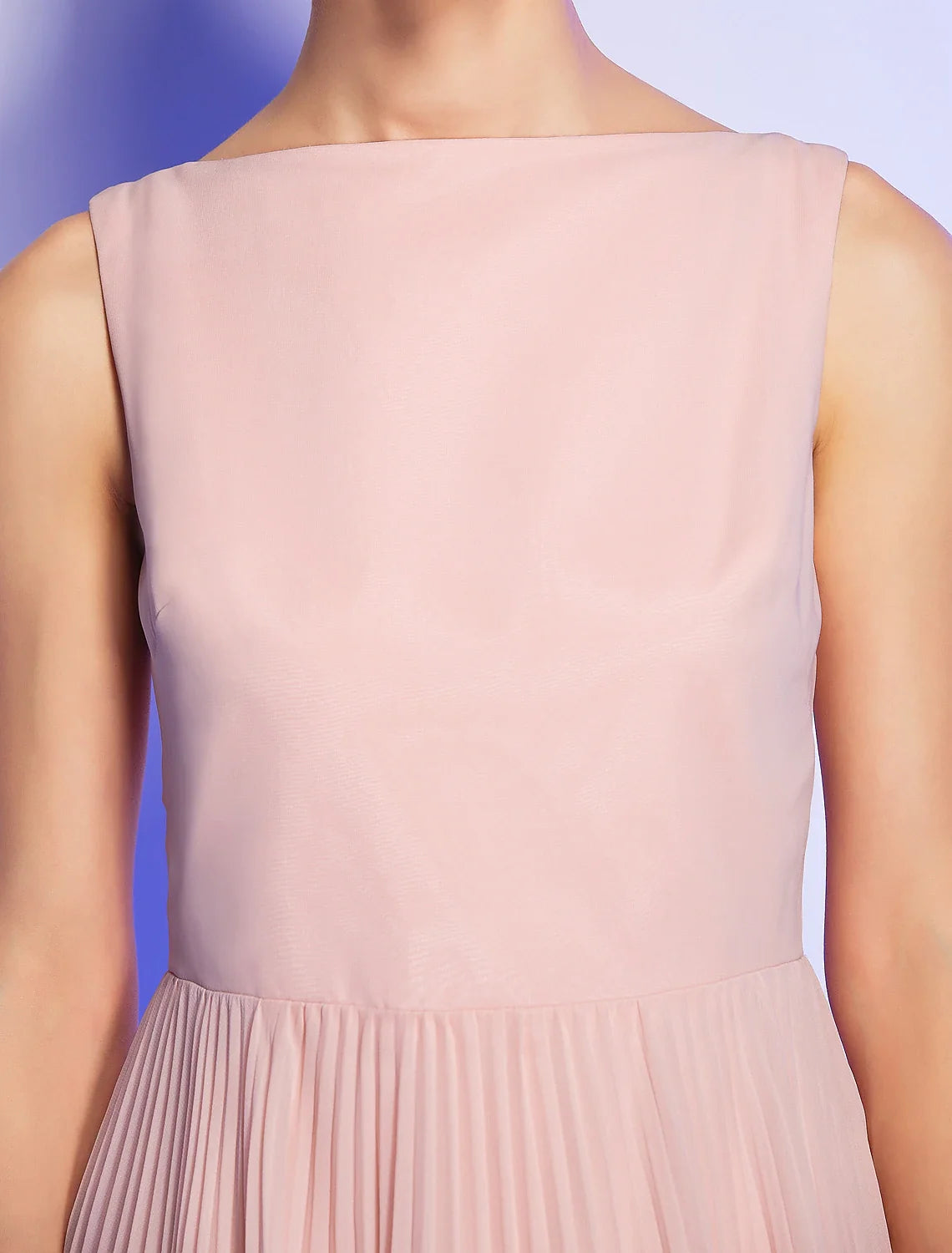 Pink A-Line Chiffon Sleeveless Knee-Length Homecoming Dress - Chloe Dress