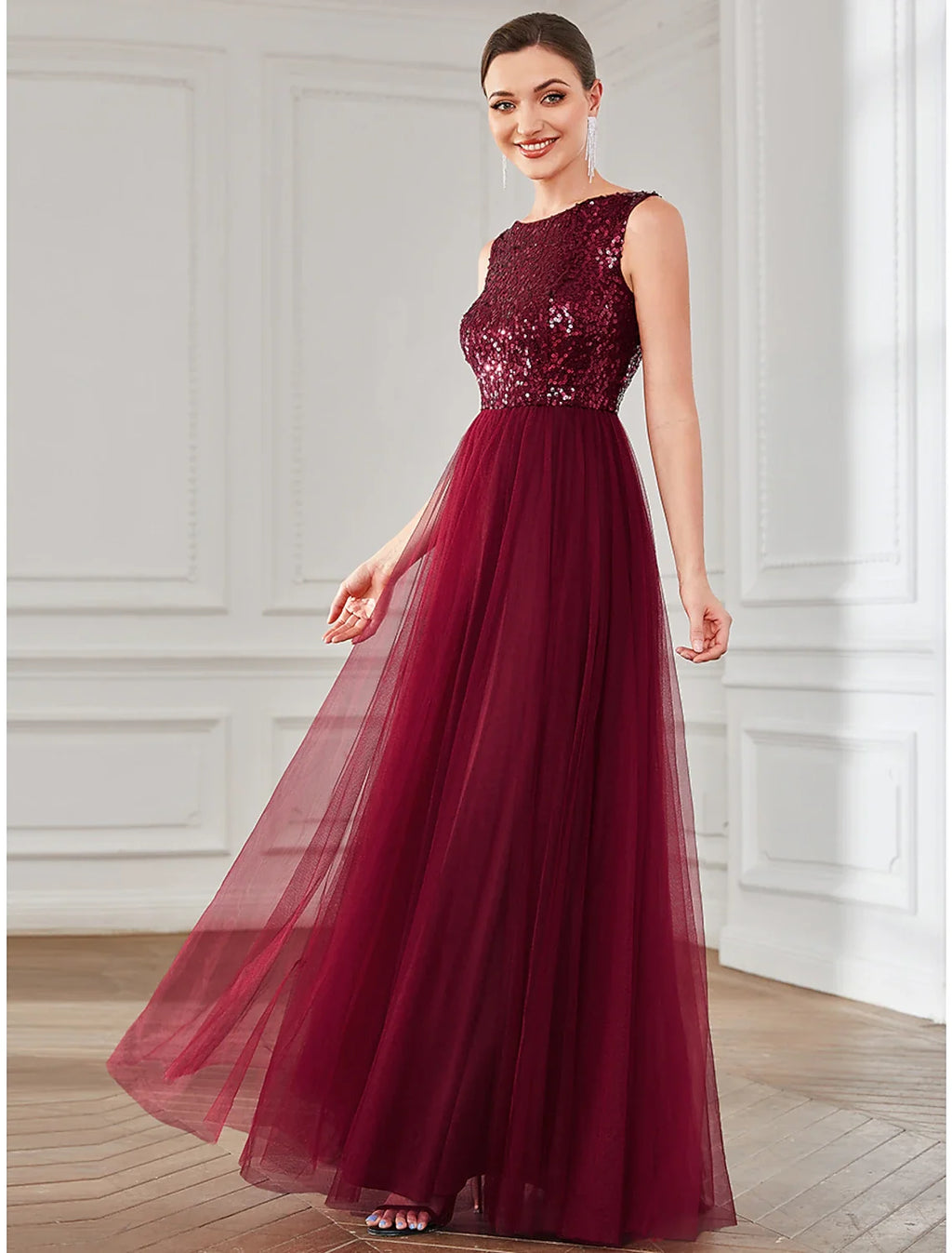 A-Line Tulle Sleeveless Floor-Length Wedding Dress - Chloe Dress
