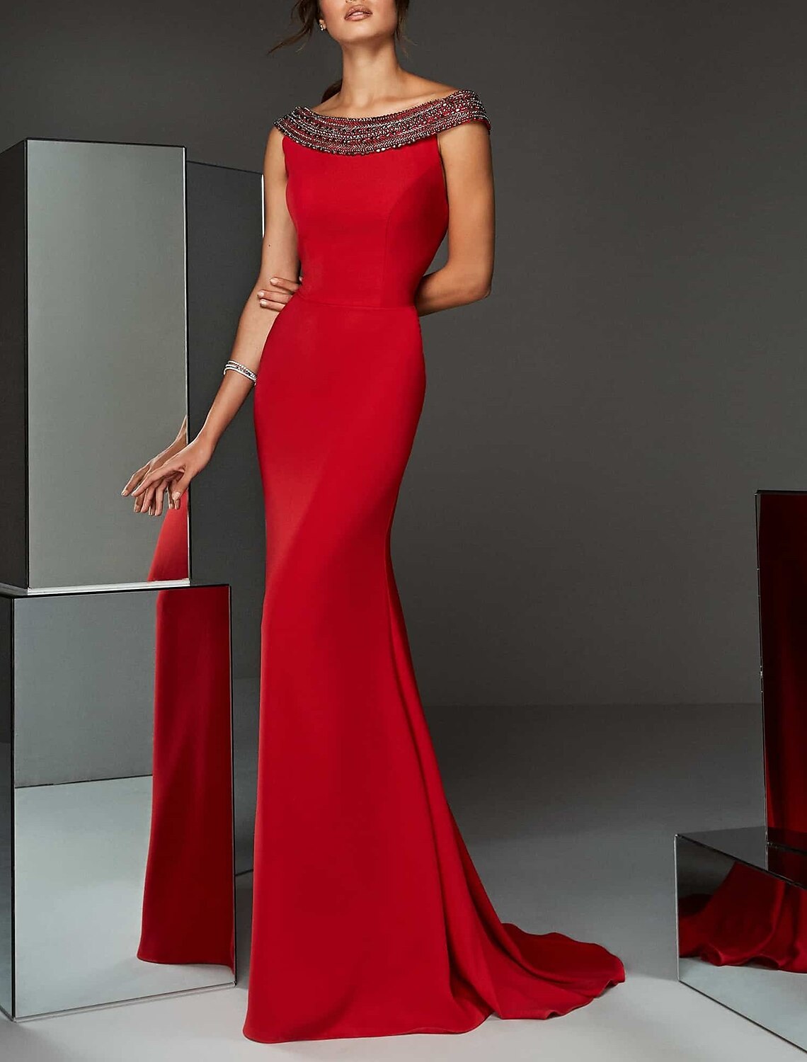 Mermaid Chiffon Sleeveless Train Floor-Length Evening Gown - Chloe Dress
