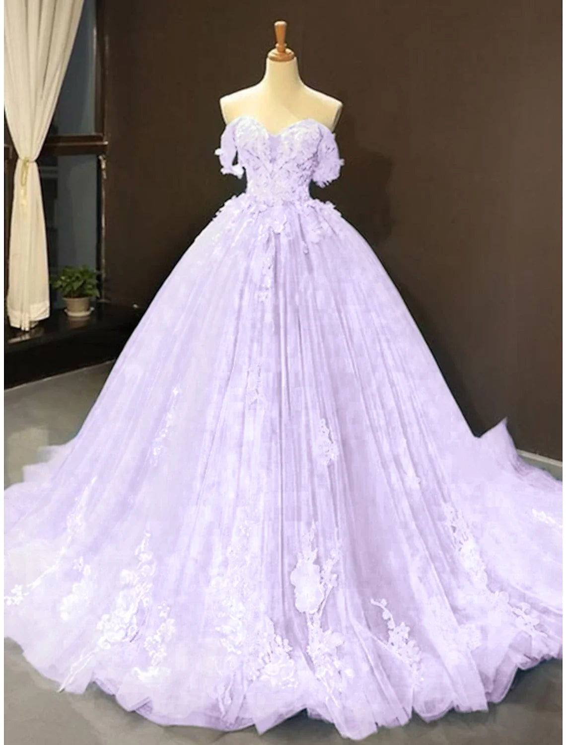 Ball Gown Sweetheart Lace Short Sleeve Pleated Mini Prom Gown - Chloe Dress