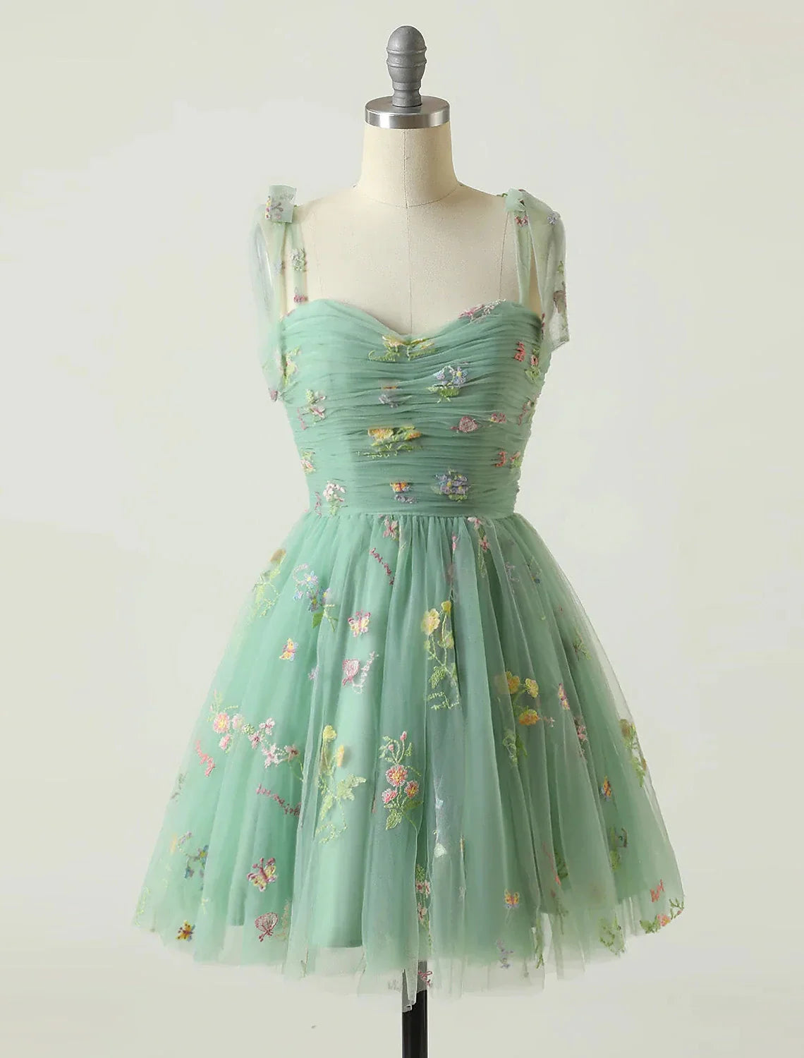 A-Line Spaghetti Strap Tulle Sleeveless Mini Party Dress - Chloe Dress