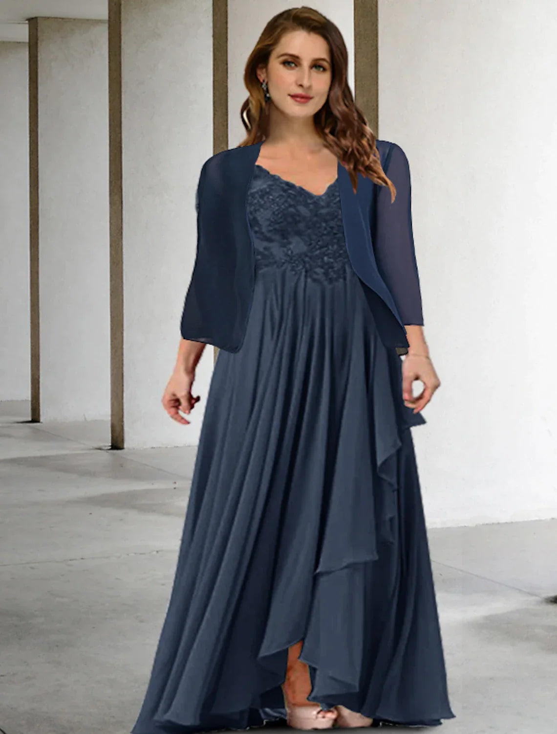 A-Line V-Neck Chiffon Pleated Floor-Length Formal Dress - Chloe Dress