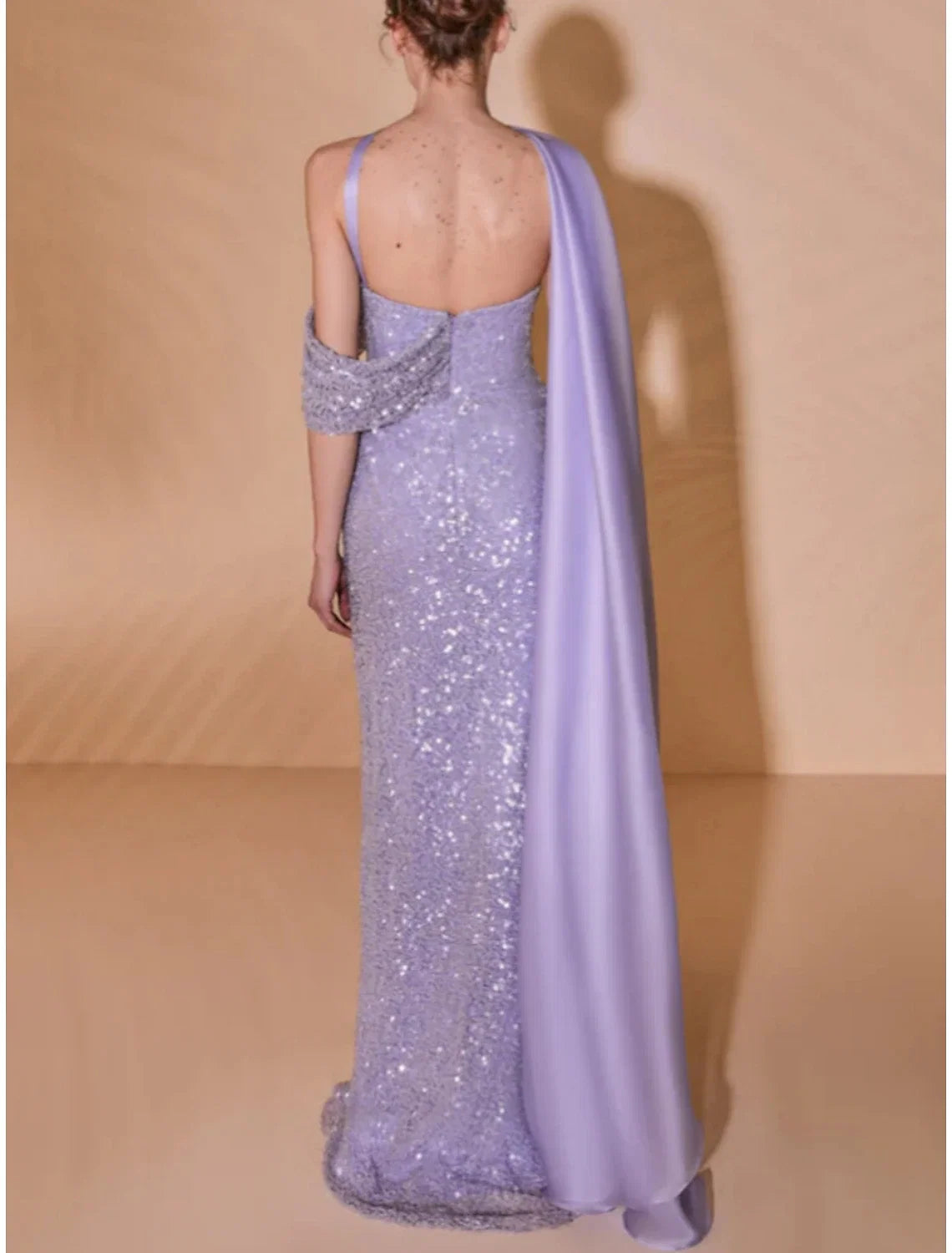 A-Line Strapless Sequin Sleeveless High Slit Evening Gown - Chloe Dress