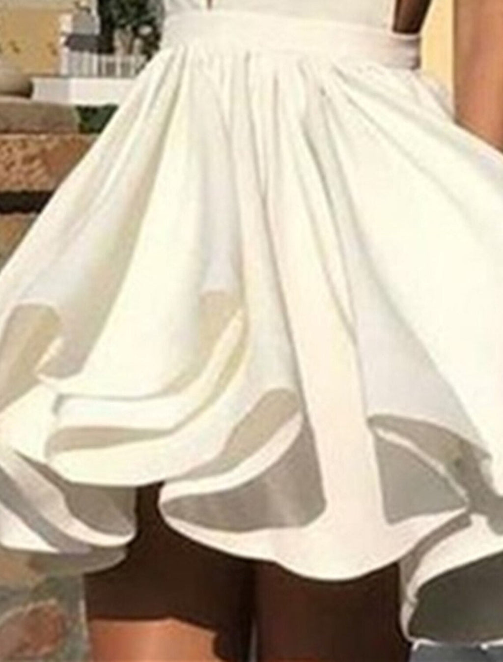 A-Line Halter Satin Sleeveless Ruffled Mini Homecoming Dress - Chloe Dress