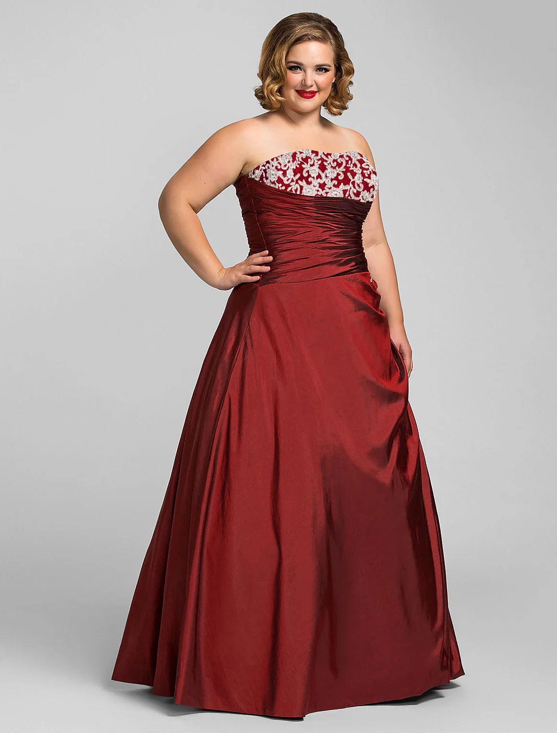 Ball Gown Strapless Sleeveless Applique Floor-Length Evening Gown - Chloe Dress