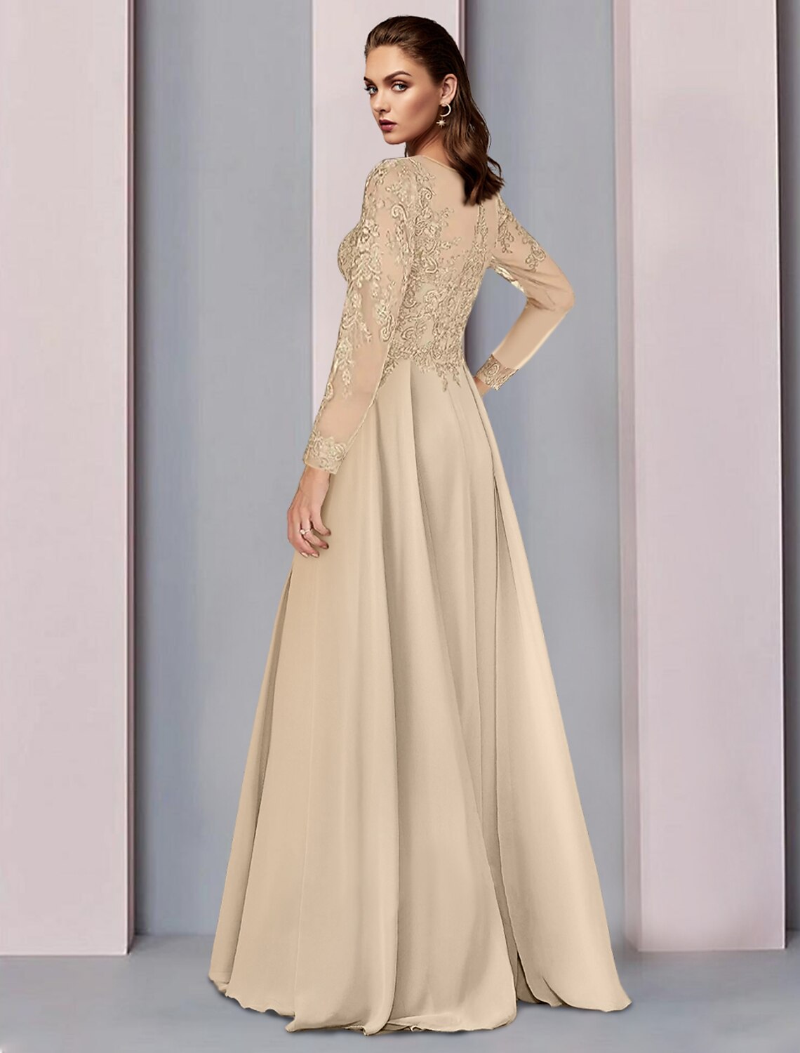 A-Line Chiffon Floor-Length Wedding Dress - Chloe Dress