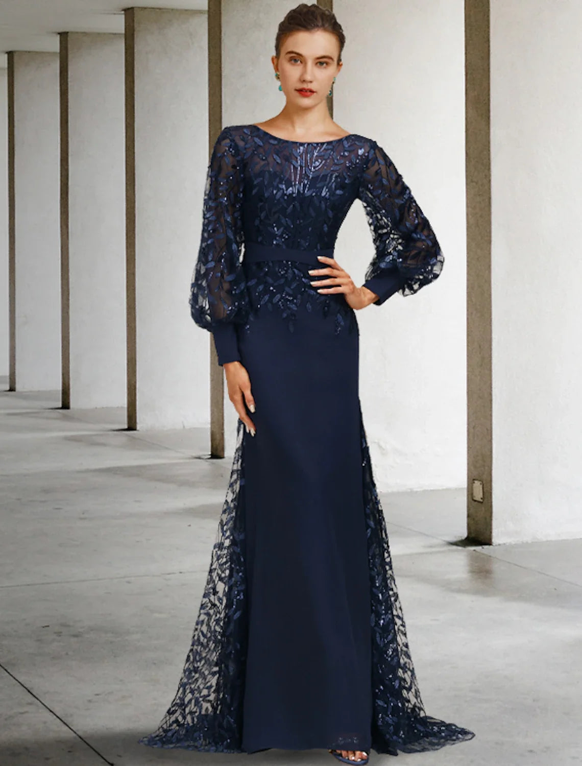 Mermaid Chiffon Long Sleeve Ruffled Wedding Dress - Chloe Dress