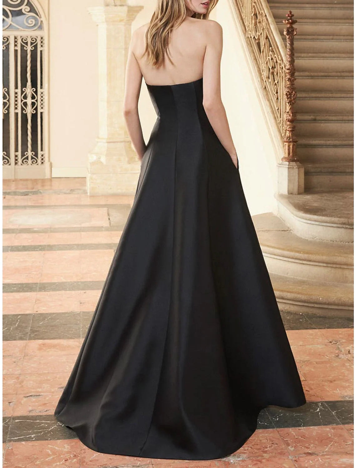 A-Line Sweetheart Cotton Sleeveless Backless Train Evening Gown - Chloe Dress