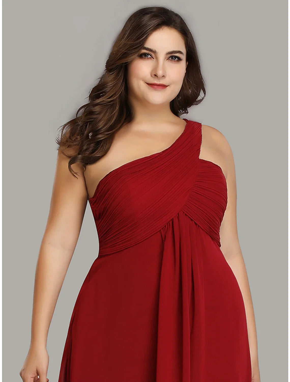 A-Line One-Shoulder Chiffon Sleeveless Backless Pleated Floor-Length Evening Gown - Chloe Dress