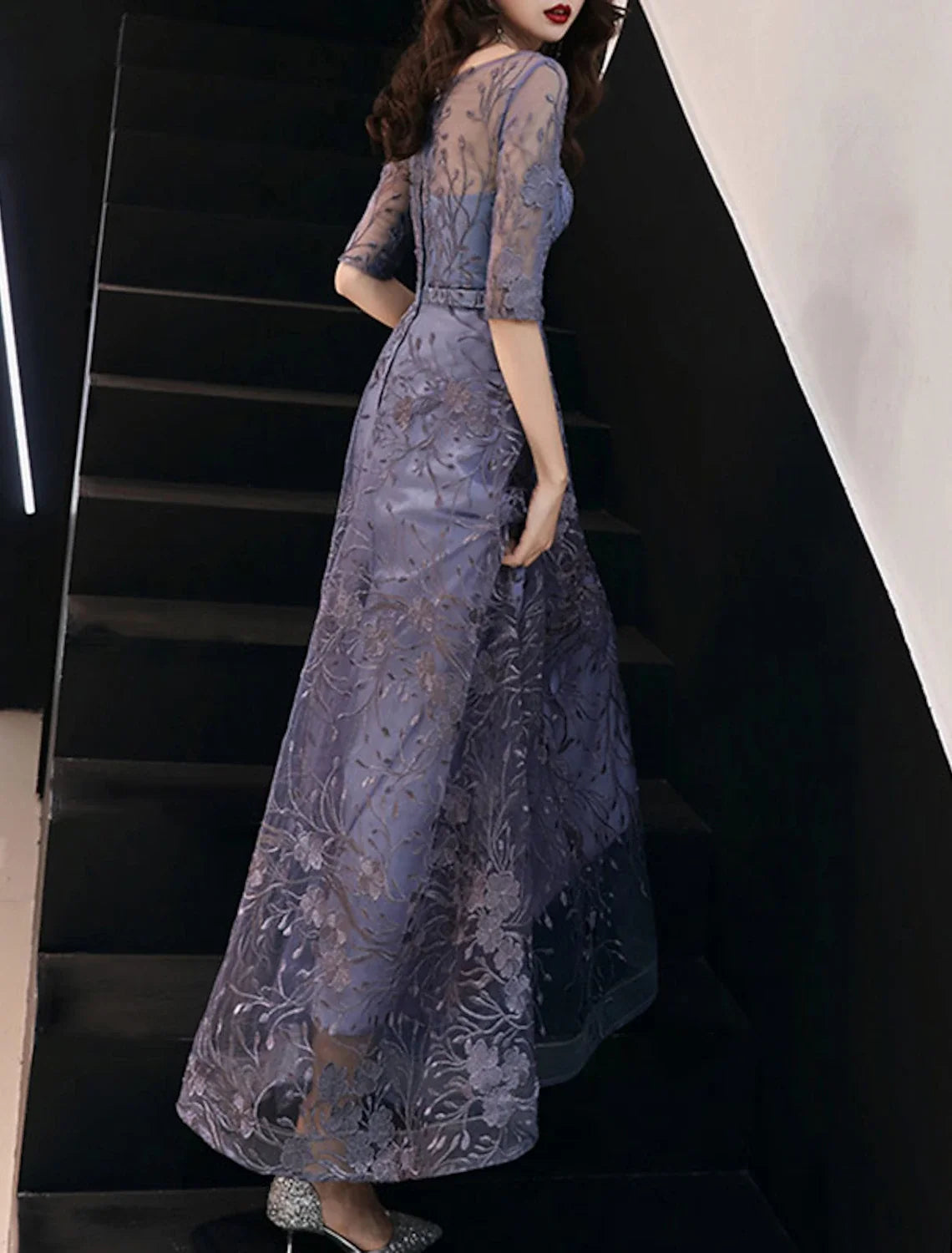 A-Line Tulle Floor-Length Evening Gown - Chloe Dress