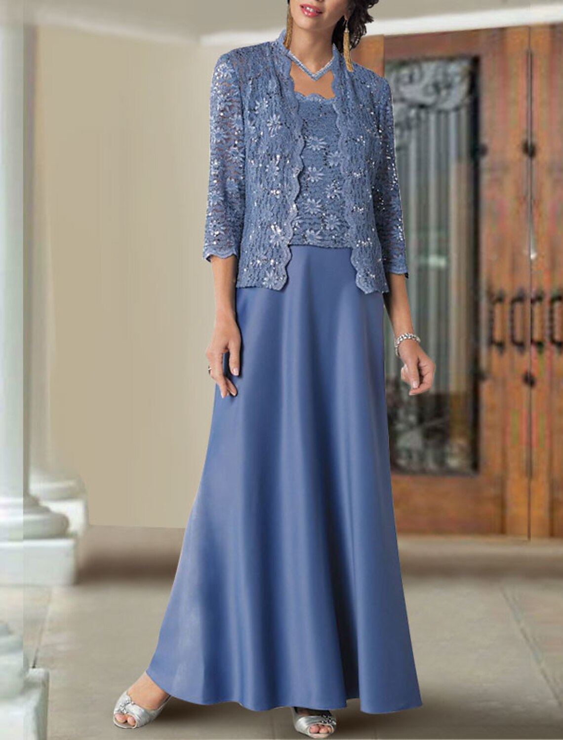 A-Line Spaghetti Strap Chiffon Sleeveless Wrap Floor-Length Dress - Chloe Dress