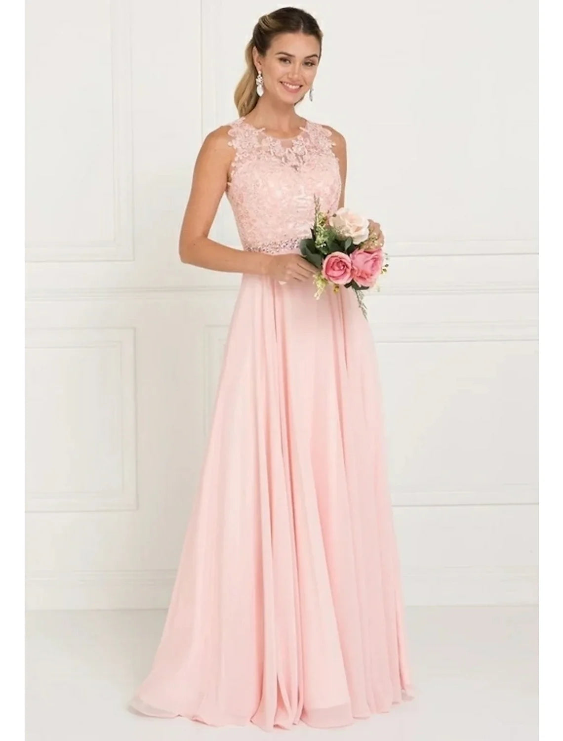 A-Line Tulle Sleeveless Train Wedding Dress - Chloe Dress