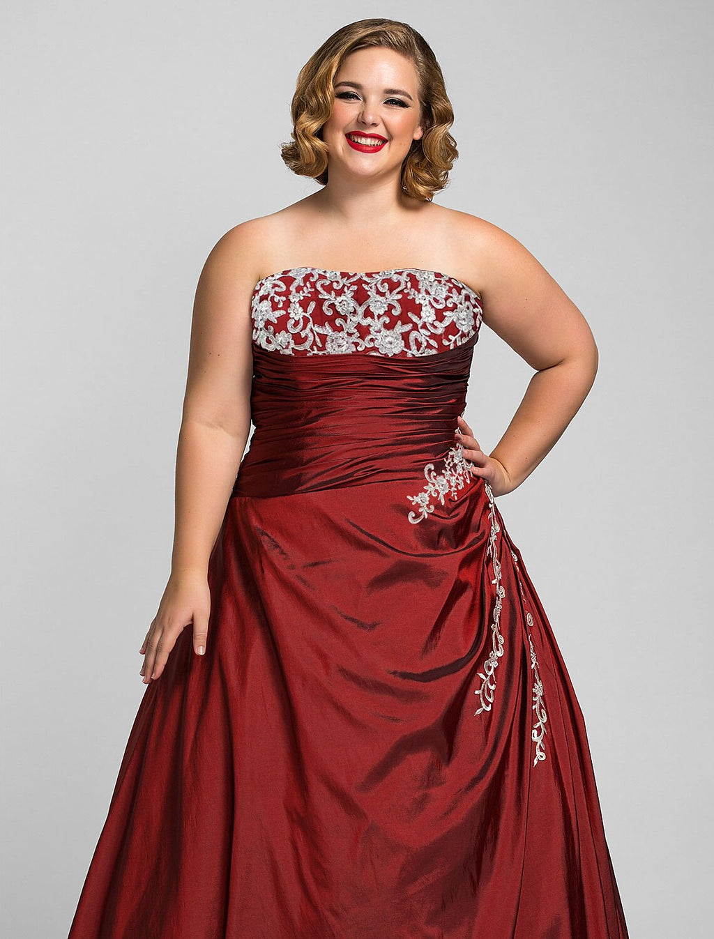 Ball Gown Strapless Sleeveless Applique Floor-Length Evening Gown - Chloe Dress