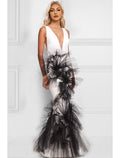 Mermaid V-Neck Sleeveless Applique Floor-Length Evening Gown - Chloe Dress