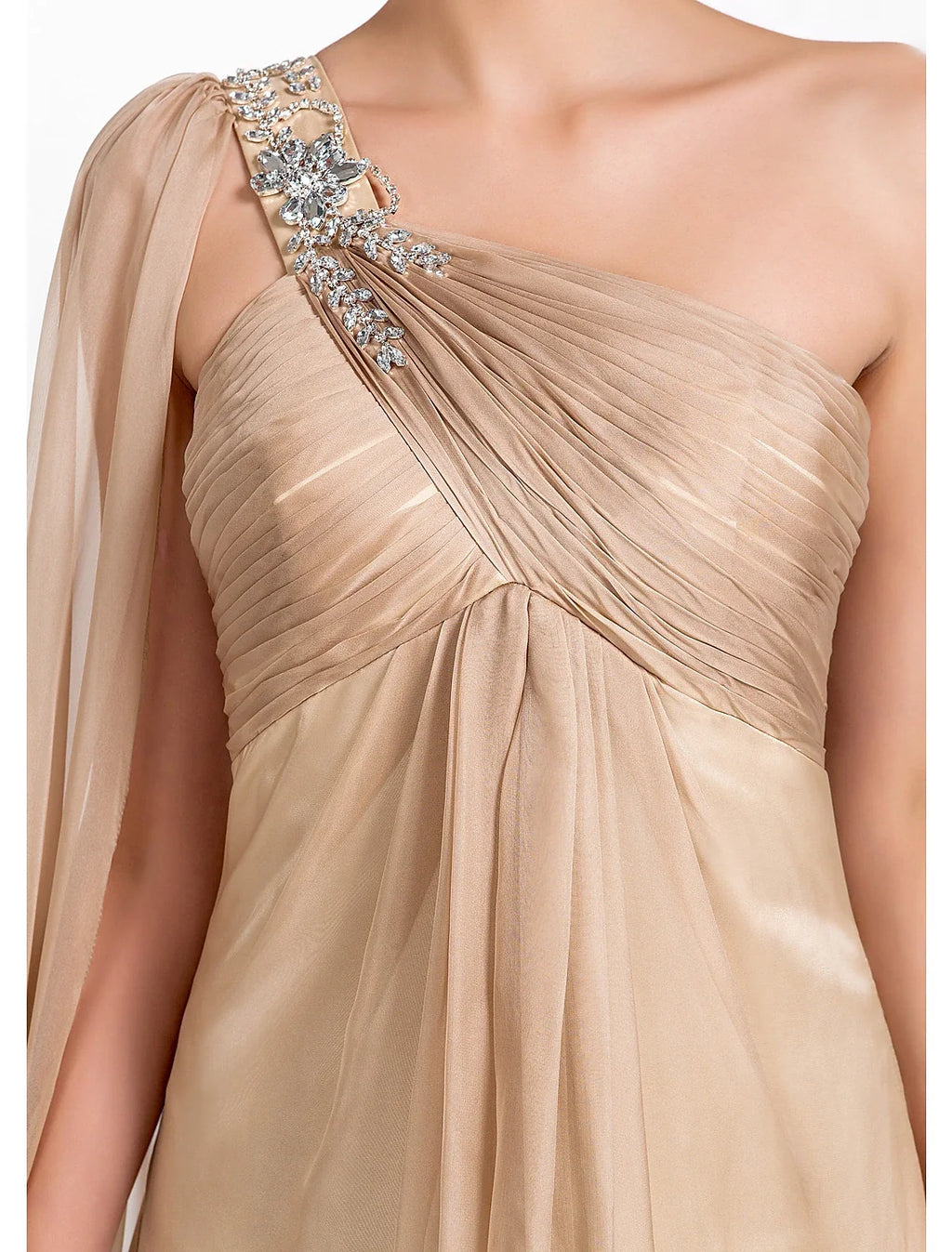 Black Sheath One-Shoulder Chiffon Sleeveless Floor-Length Evening Dress - Chloe Dress