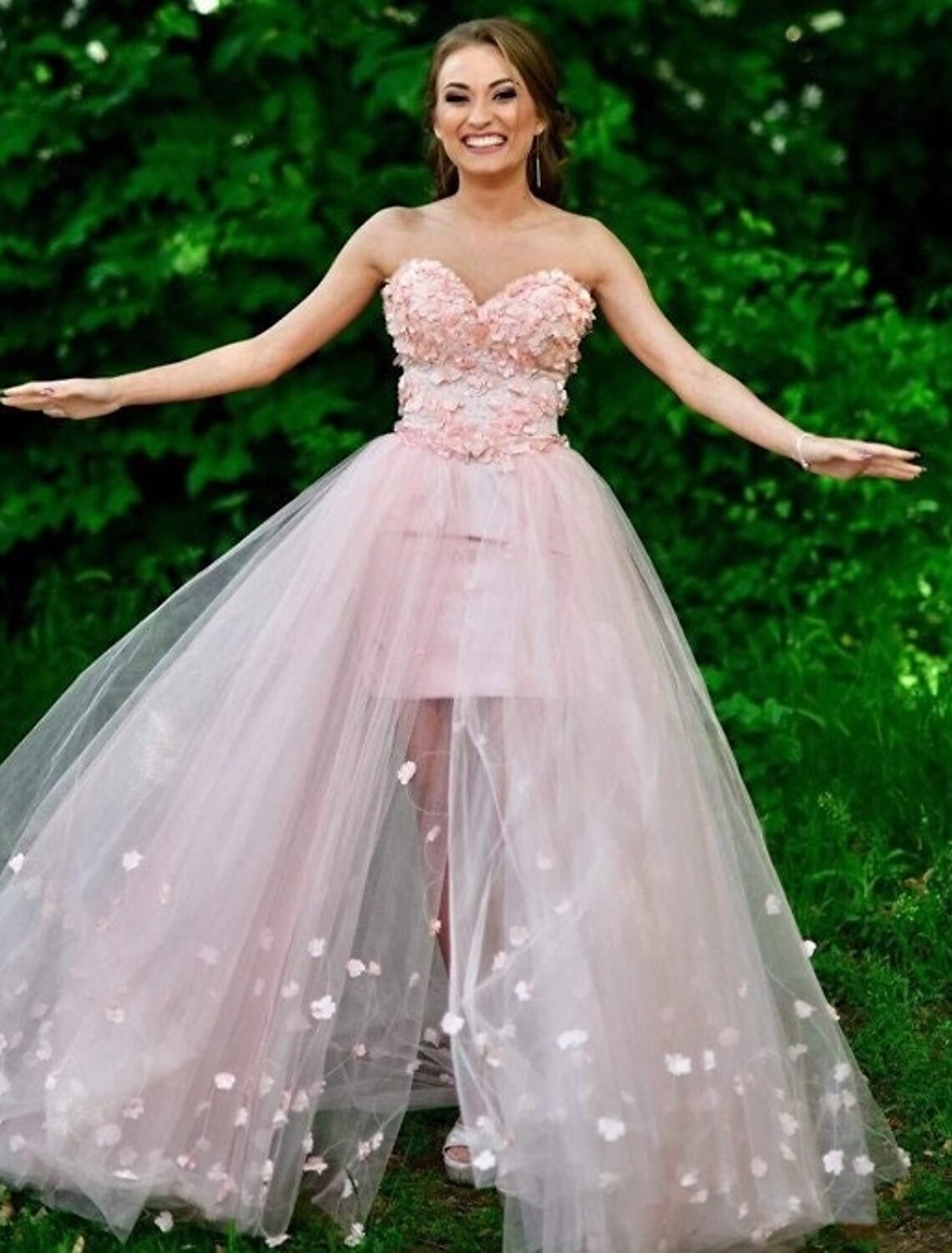 Sheath Sweetheart Tulle Sleeveless Train Prom Dress - Chloe Dress