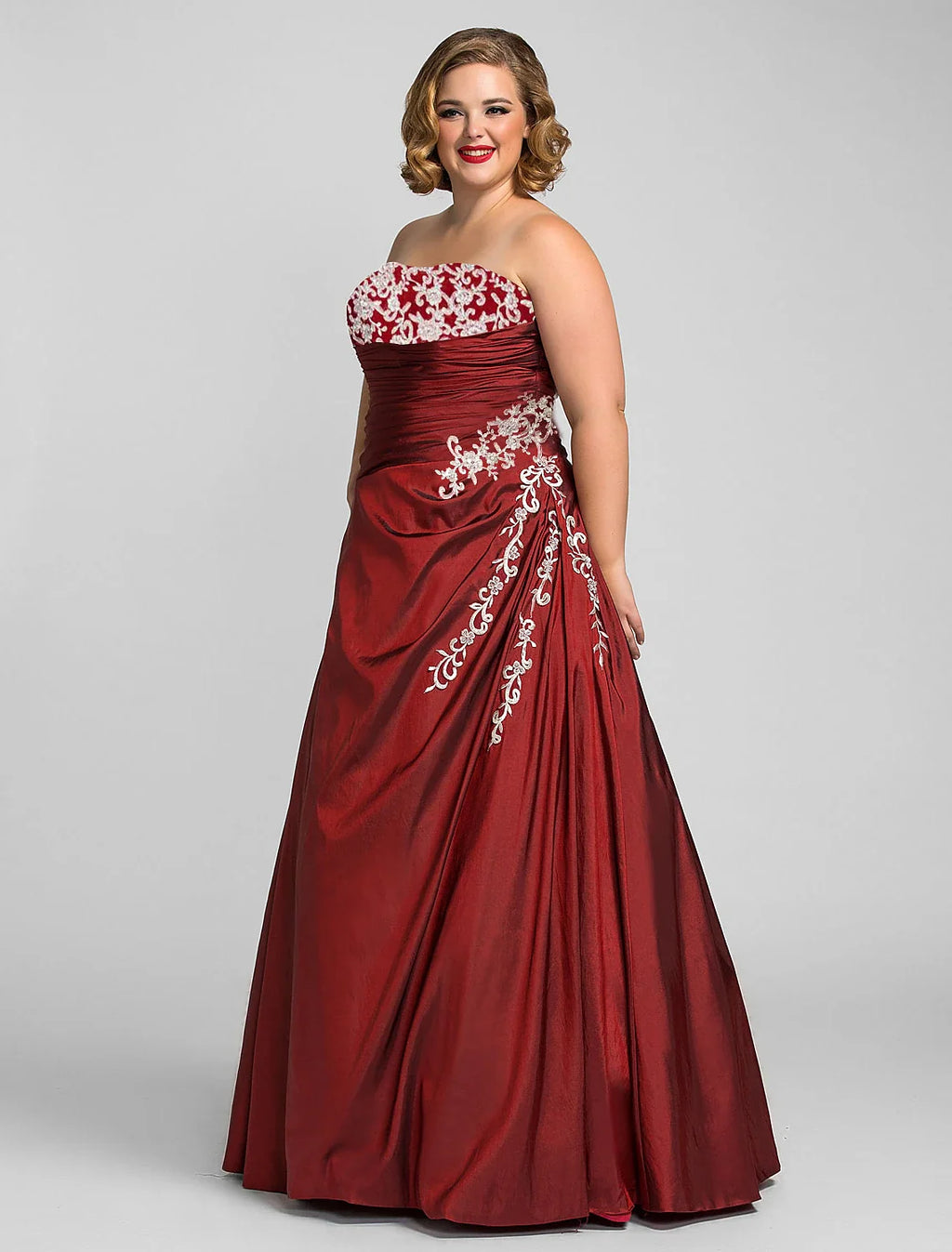Ball Gown Strapless Sleeveless Applique Floor-Length Evening Gown - Chloe Dress