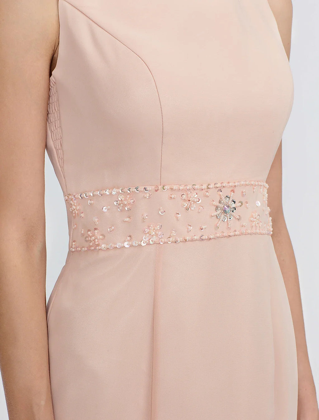 Sheath Chiffon Long Sleeve Pleated Tea-Length Wedding Dress - Chloe Dress