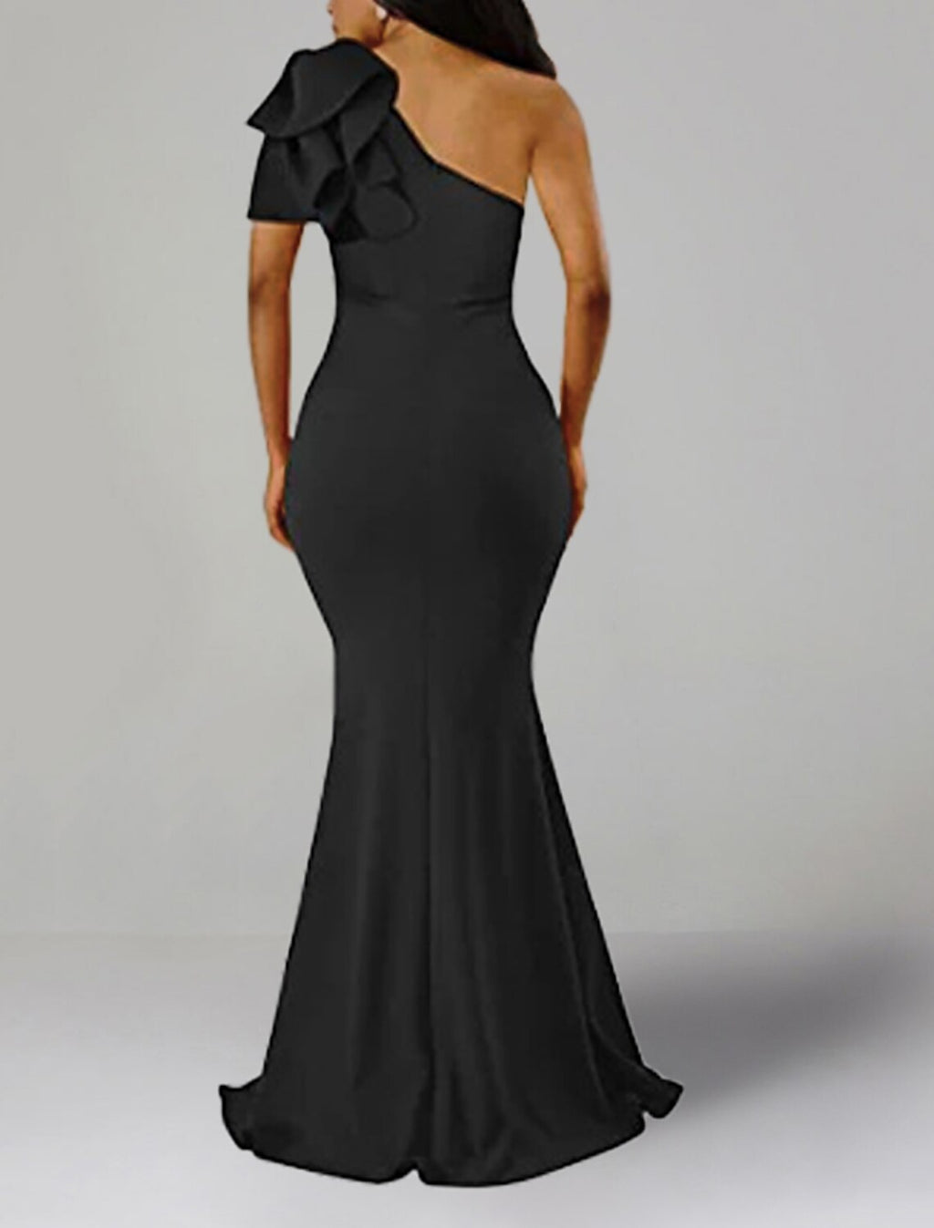 Mermaid One-Shoulder Short Sleeve High Slit Floor-Length Wedding Dress - Chloe Dress