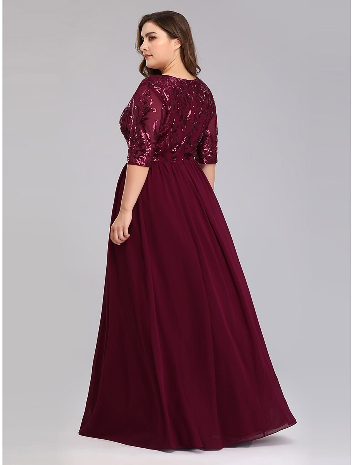 A-Line Plunging Chiffon Floor-Length Prom Dress - Chloe Dress