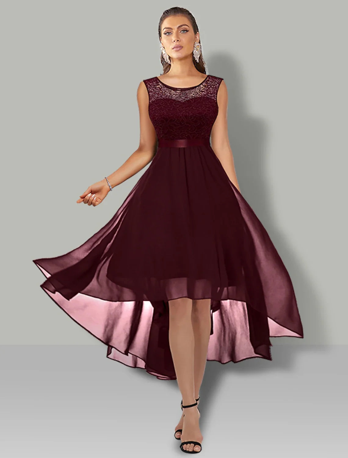 A-Line Chiffon Sleeveless Pleated Wedding Dress - Chloe Dress