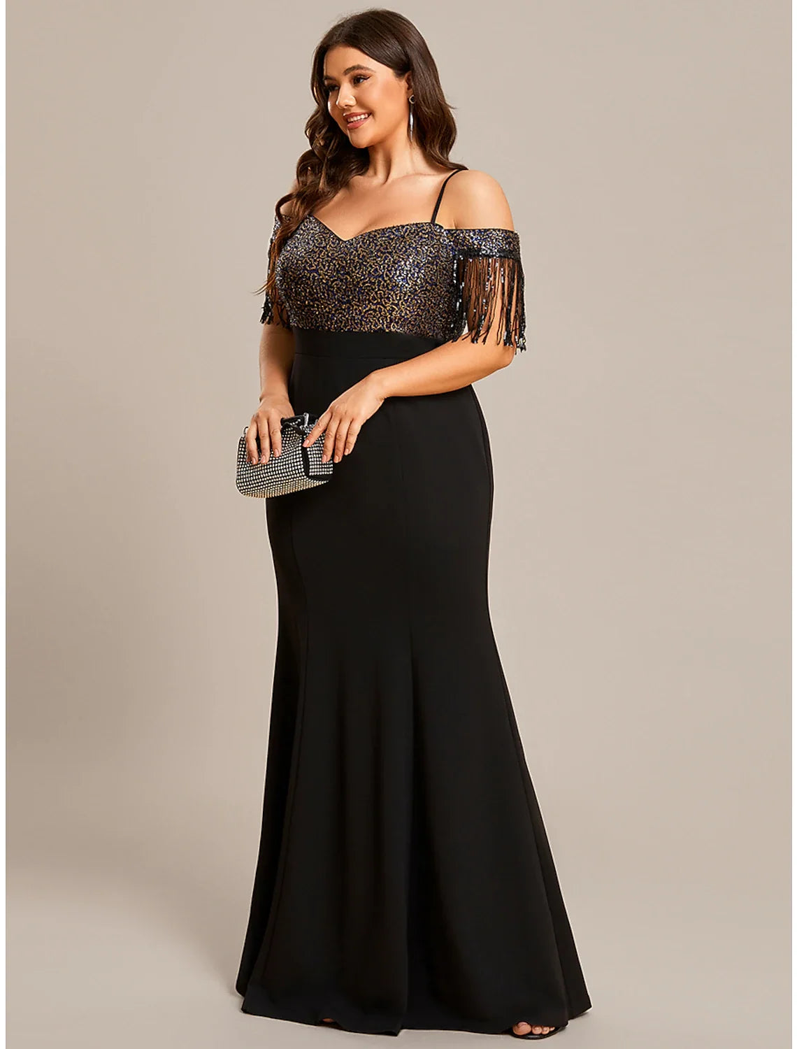 Mermaid Off-Shoulder Short Sleeve Floor-Length Wedding Dress - Chloe Dress