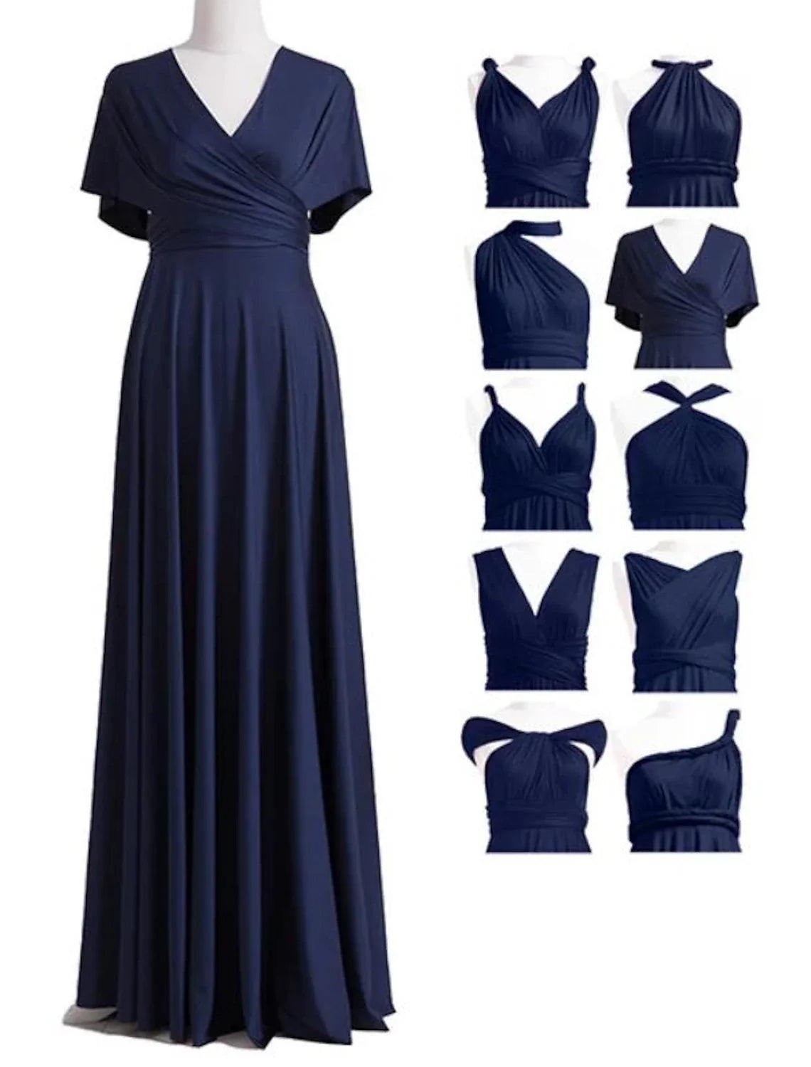 Sheath V-Neck Sleeveless Pleated Floor-Length Wedding Dress - Chloe Dress