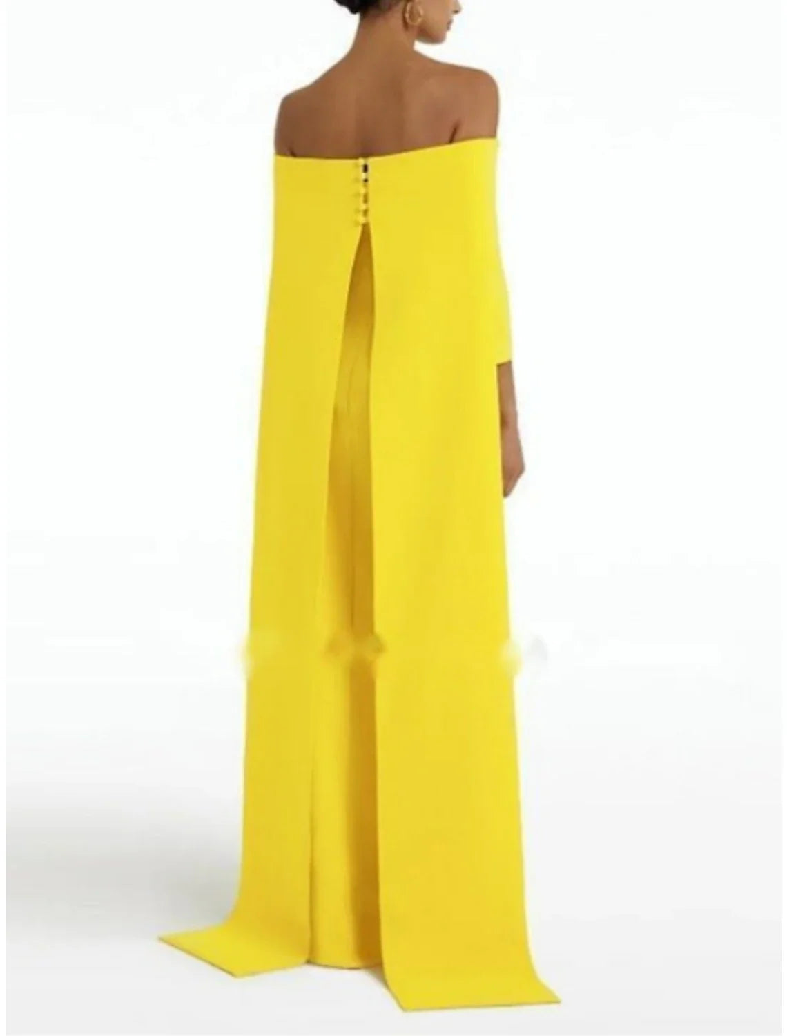 Sheath Off-Shoulder Three-Quarter Sleeve Pleated Evening Gown - Chloe Dress