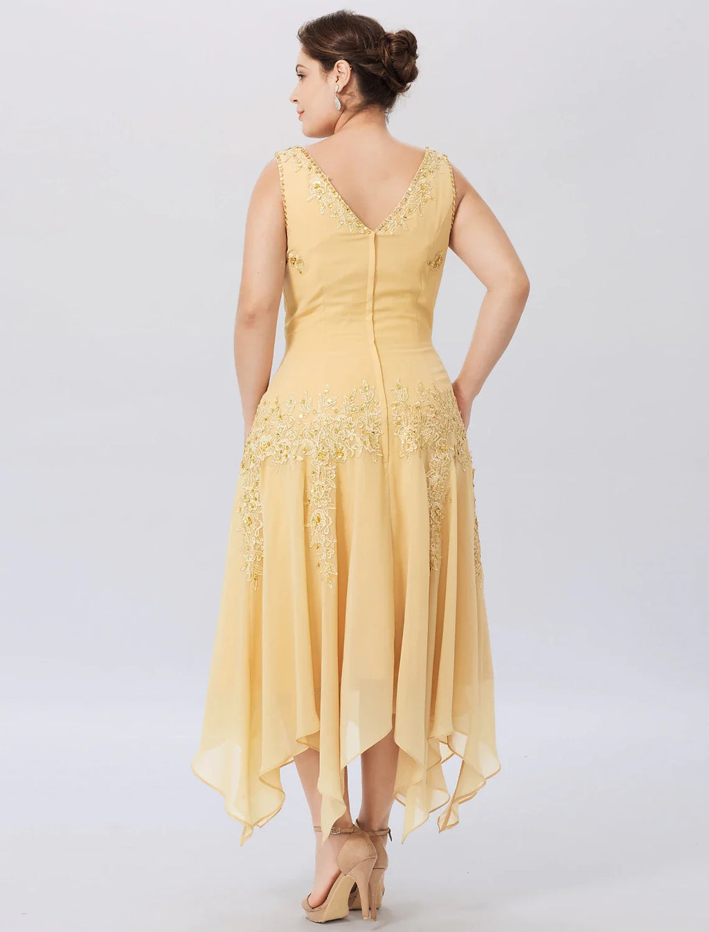 A-Line V-Neck Chiffon Long Sleeve Wrap Formal Dress - Chloe Dress