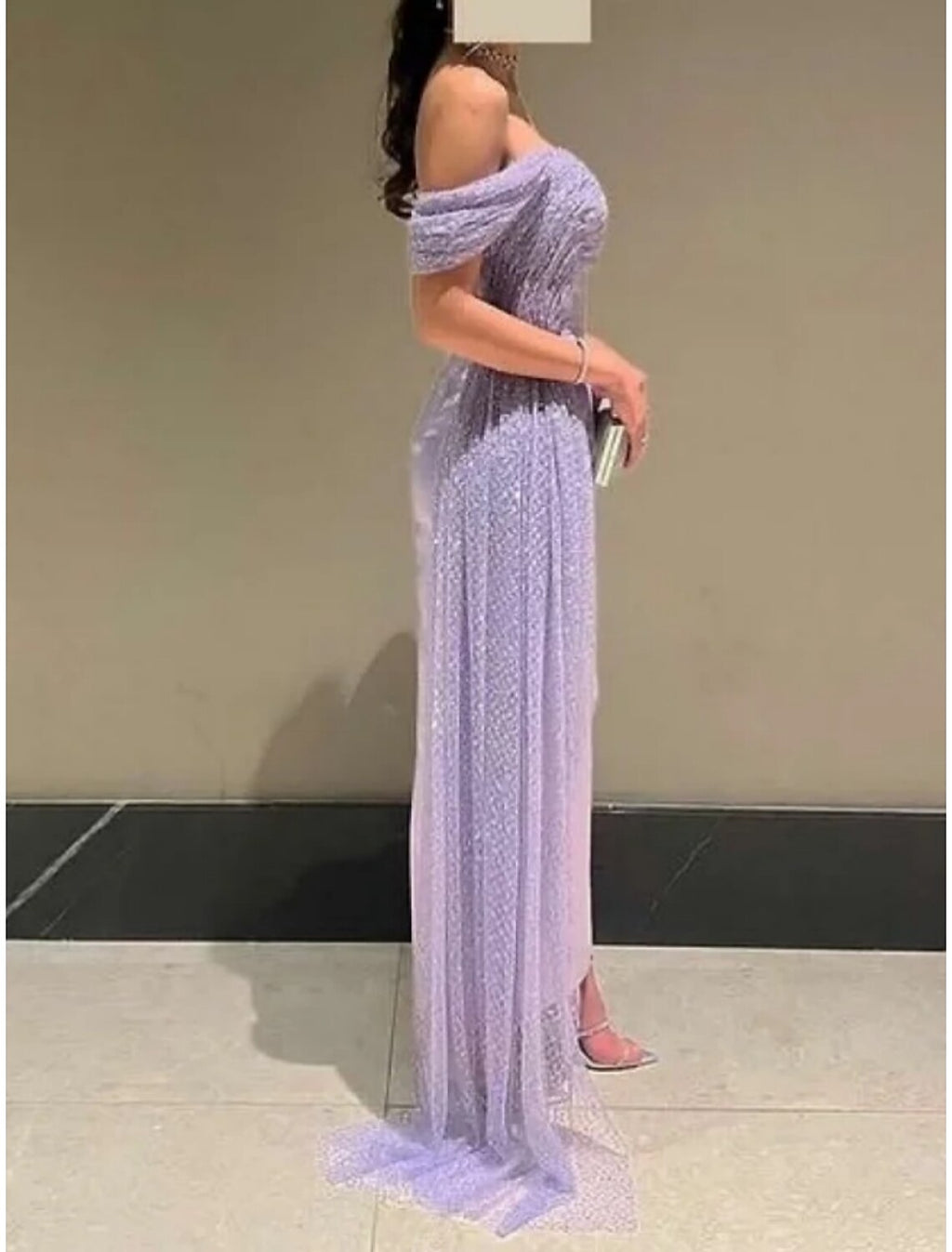 Sheath Off-Shoulder Satin Short Sleeve Mini Evening Gown - Chloe Dress