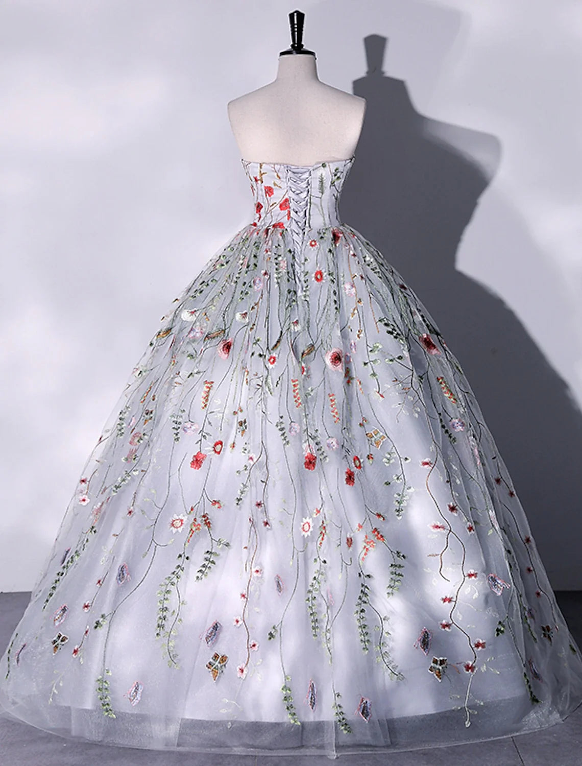 Ball Gown Strapless Lace Sleeveless High Slit Floor-Length Evening Gown - Chloe Dress