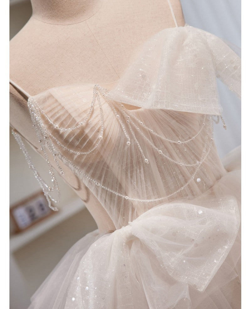 Ivory Off-Shoulder Sleeveless Beaded Evening Dress - Chloe Dress