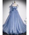 Sky Blue Princess Lace Sleeveless Backless Floor-Length Ball Dress - Chloe Dress