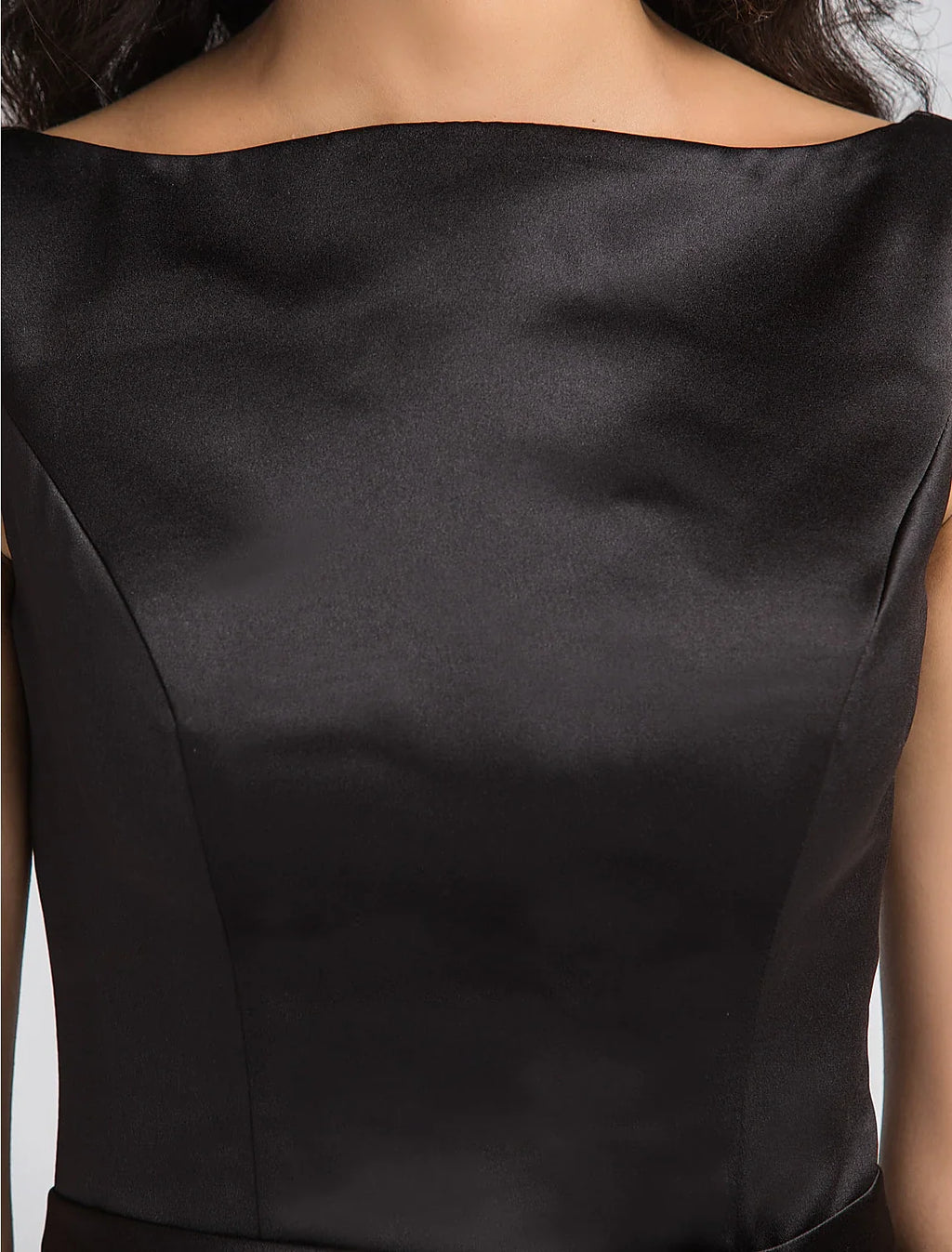 Black A-Line Lace Sleeveless Tea-Length Wedding Gown - Chloe Dress