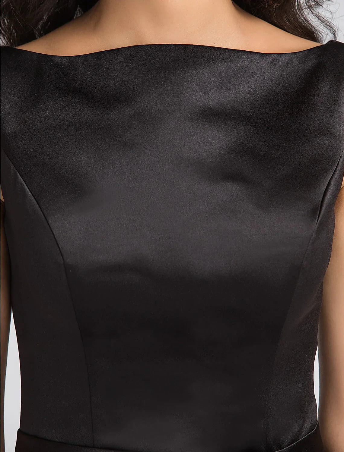 Black A-Line Lace Sleeveless Tea-Length Wedding Gown - Chloe Dress