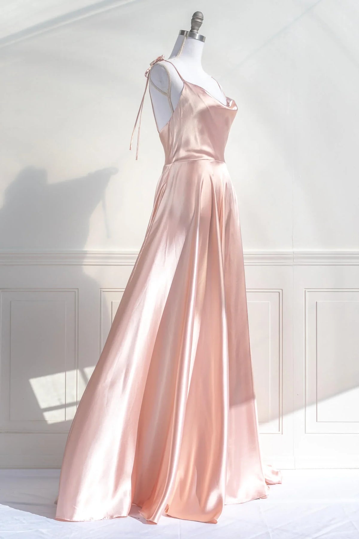 Off-Shoulder Satin Backless Prom Dress - Chloe Dress