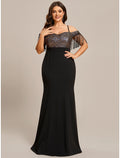 Mermaid Off-Shoulder Short Sleeve Floor-Length Wedding Dress - Chloe Dress