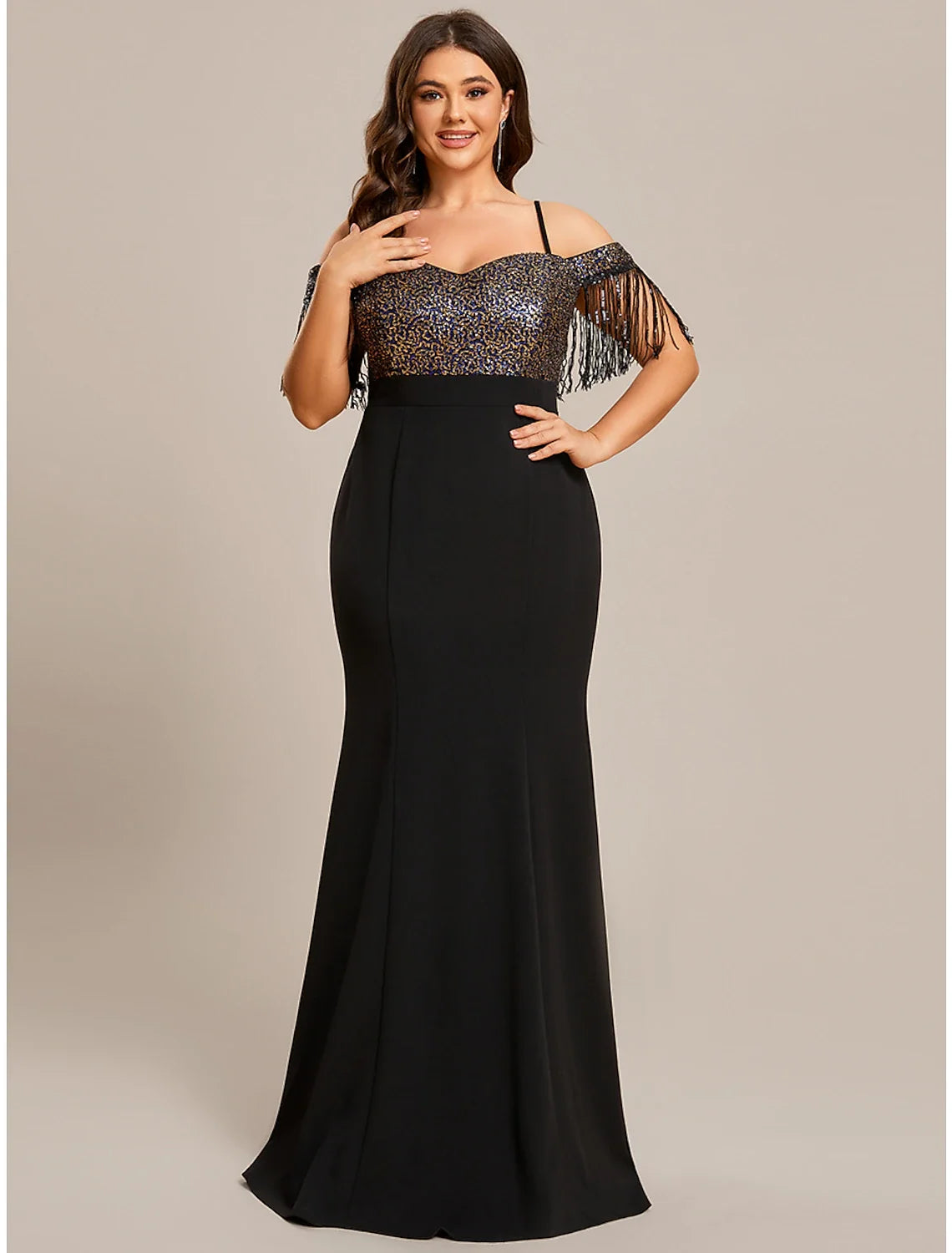 Mermaid Off-Shoulder Short Sleeve Floor-Length Wedding Dress - Chloe Dress