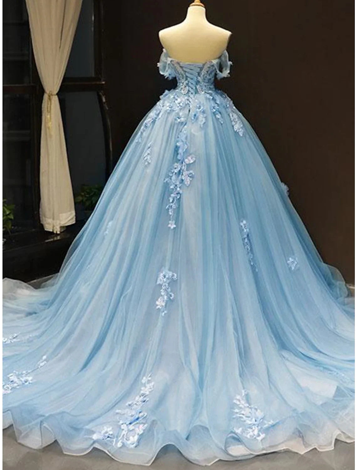Ball Gown Sweetheart Lace Short Sleeve Pleated Mini Prom Gown - Chloe Dress