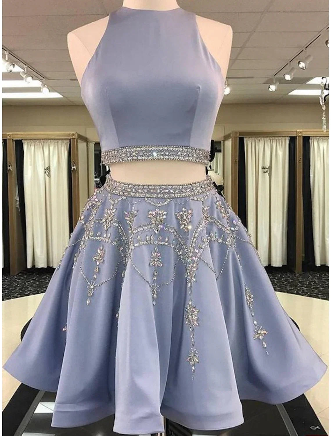 Satin Sleeveless Mini Homecoming Dress - Chloe Dress