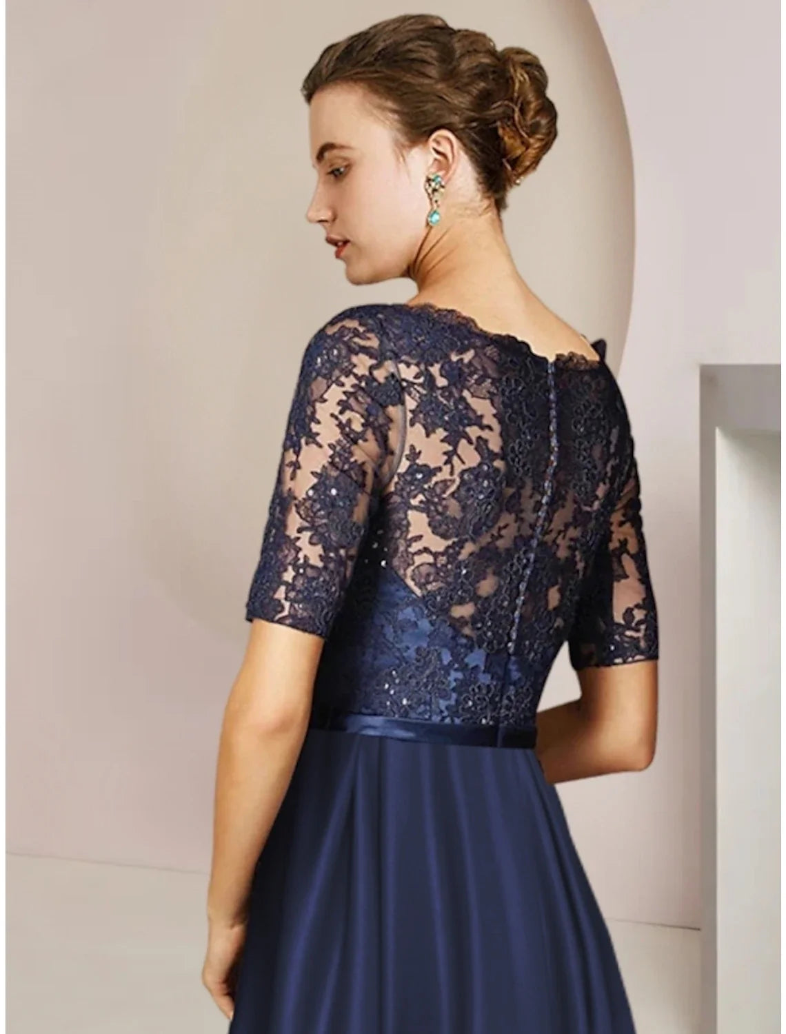 Sheath Satin Short Sleeve Pleated Mini Wedding Dress - Chloe Dress